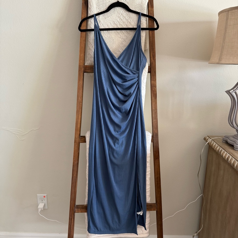 NWOT SHEIN Blue Draped Dress